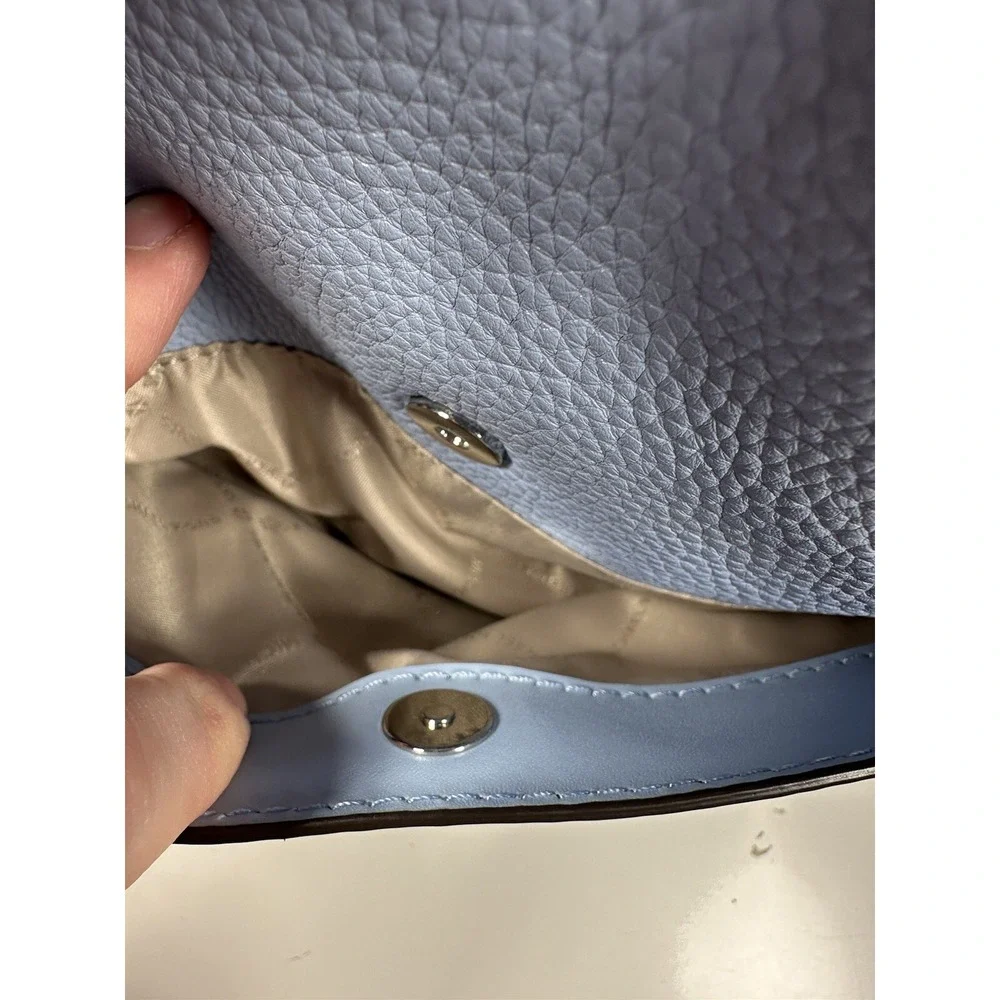 Michael Kors Kenly Medium Light Sky Leather Backpack Pebble‎